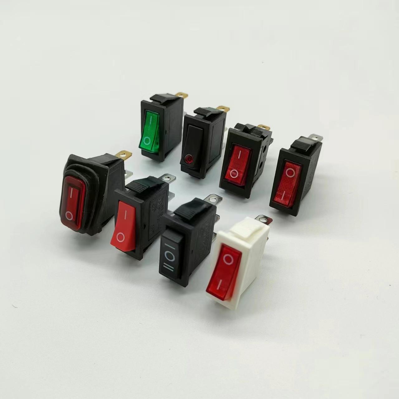 kcd1-4帶燈二檔三檔船型開關2腳4腳6腳船形翹板開關機械設備按鈕-阿里